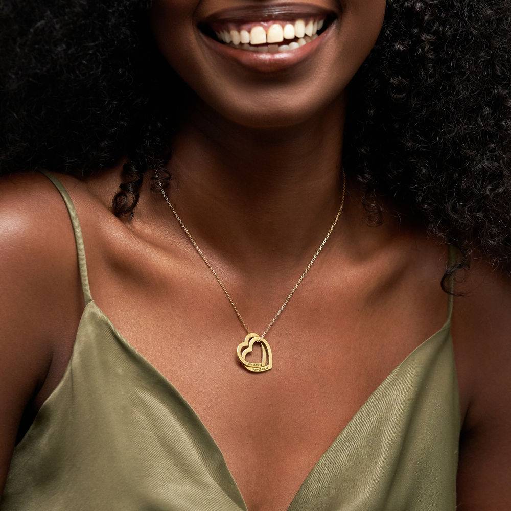 Love Locked Hearts Necklace - Gold Plated-3 product photo