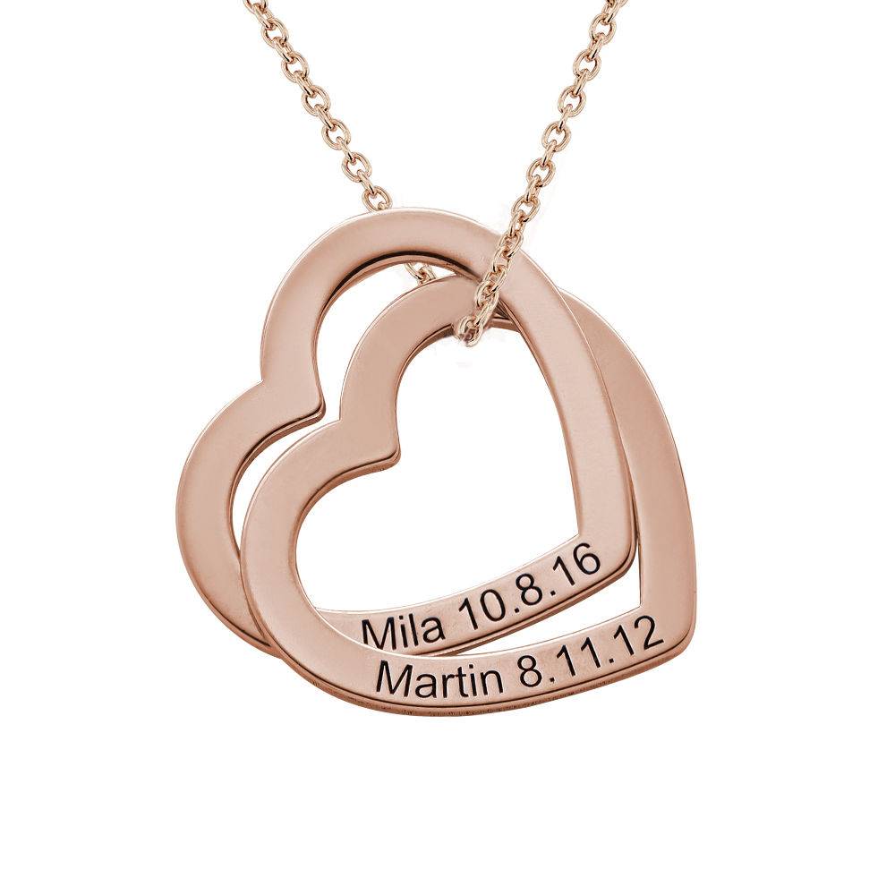 Love Locked Hearts Necklace - Rose Gold Plated-1 product photo