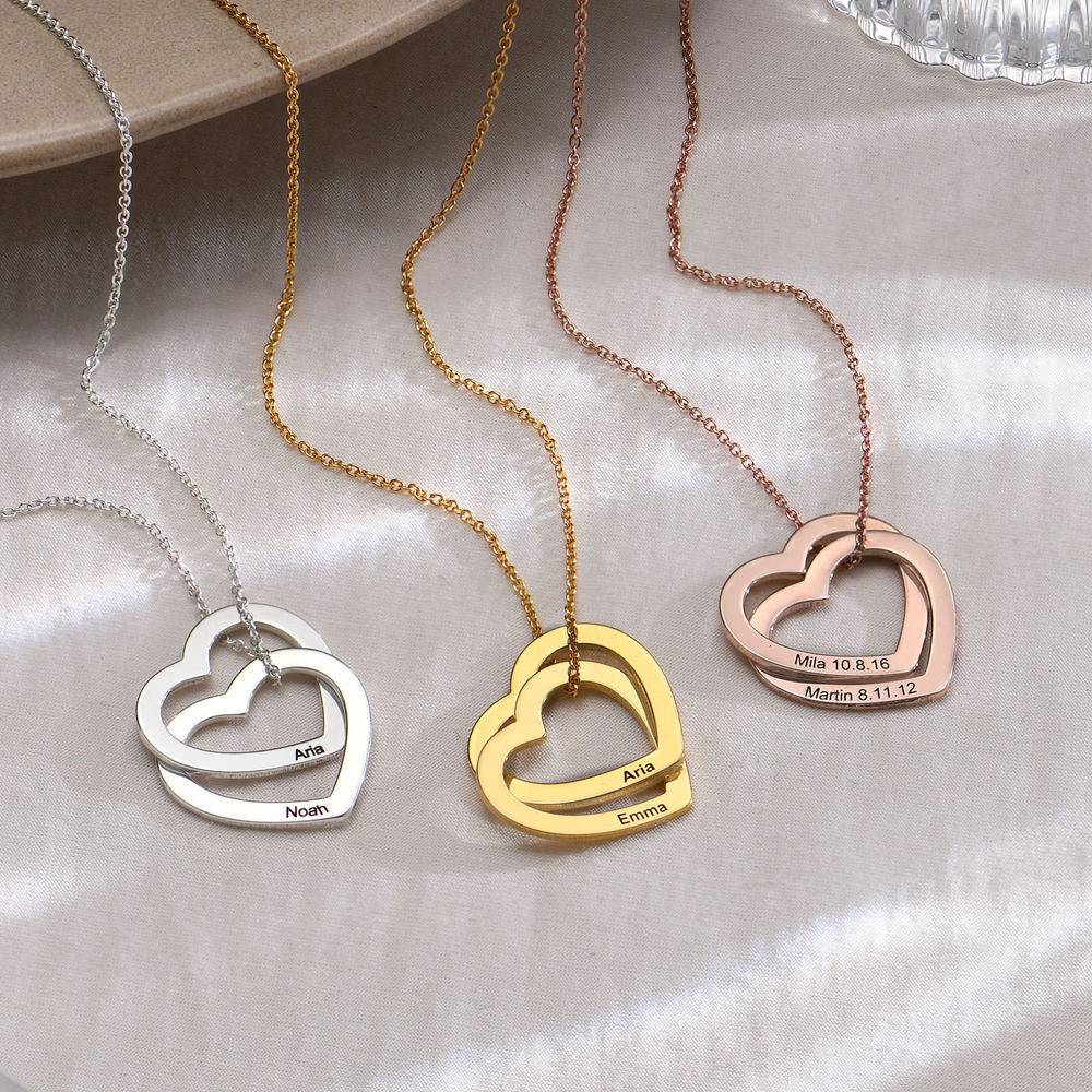 Love Locked Hearts Necklace - Rose Gold Plated-2 product photo