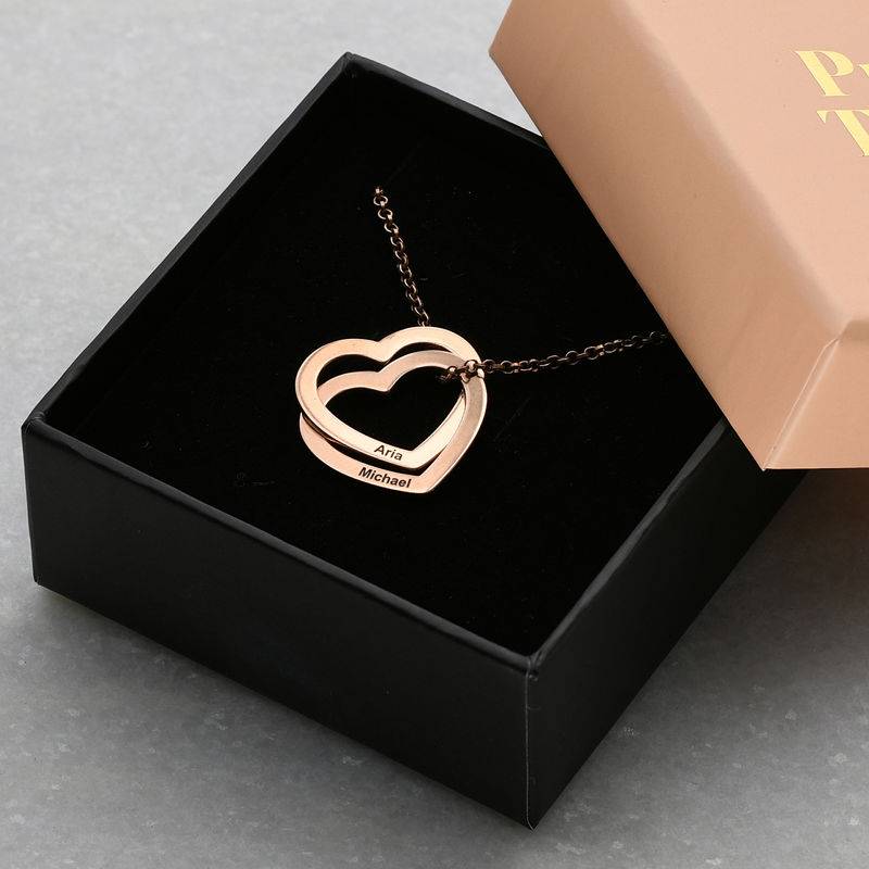 Love Locked Hearts Necklace - Rose Gold Plated-6 product photo