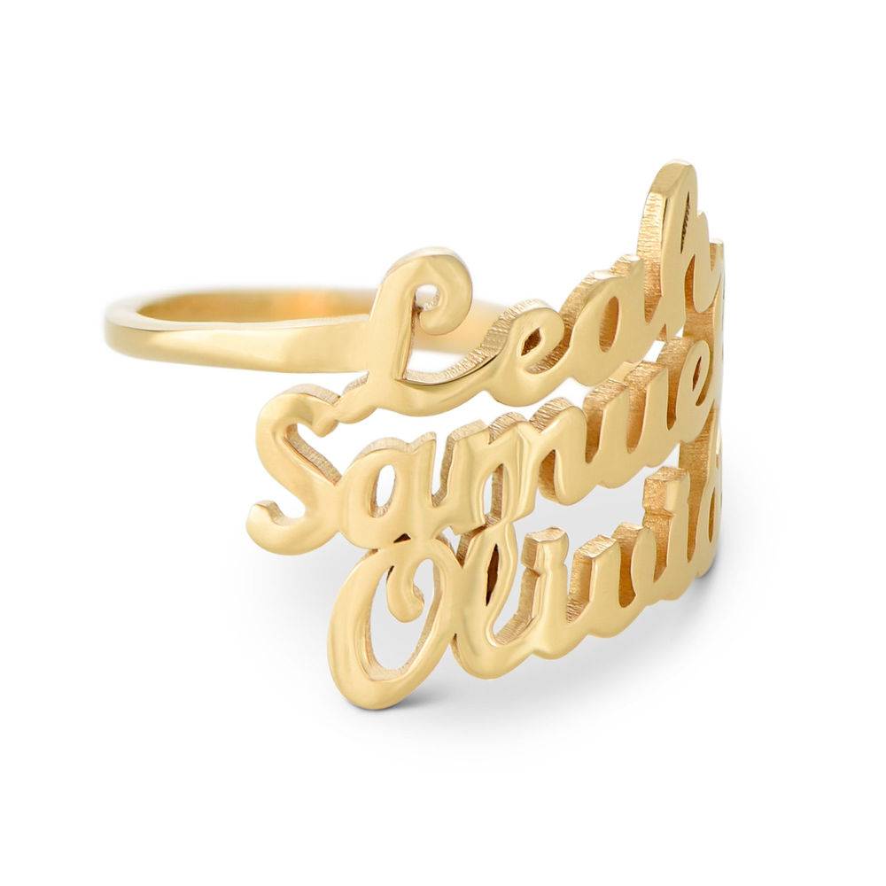 Three’s a Charm Name Ring - Gold Plated-2 product photo