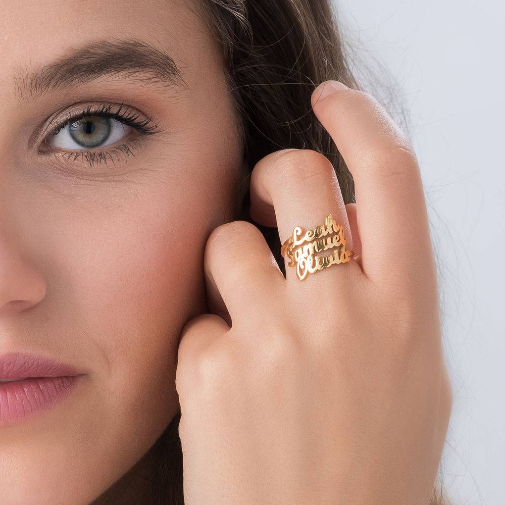 Three’s a Charm Name Ring - Gold Plated-3 product photo