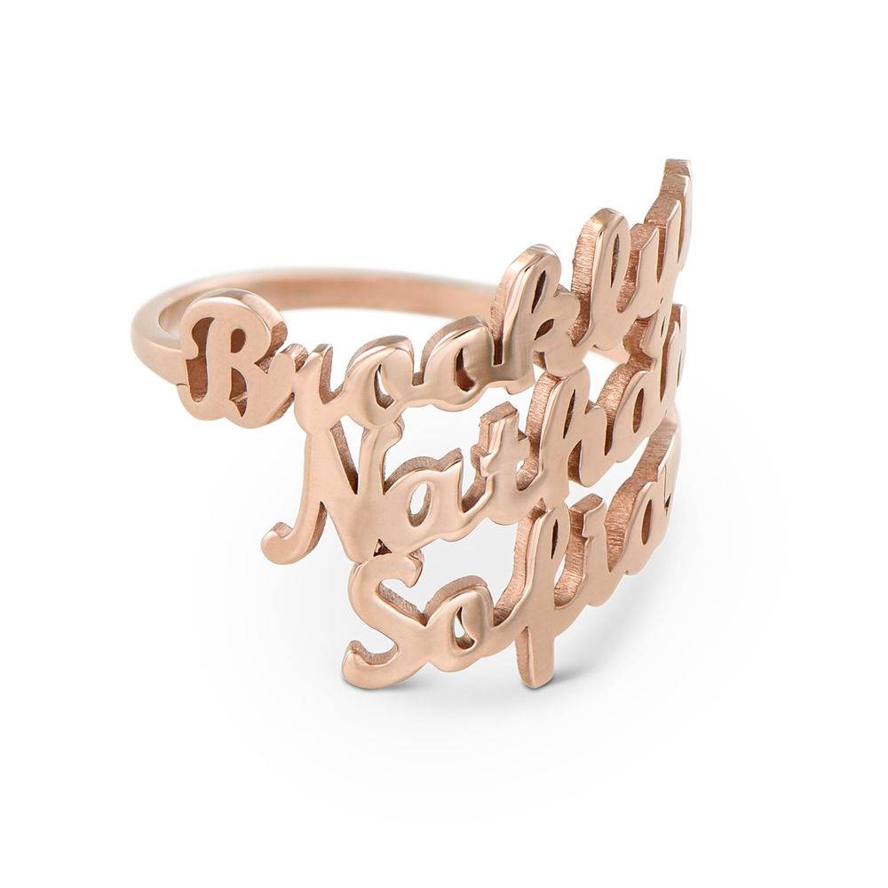 Three’s a Charm Name Ring - Rose Gold Plated-2 product photo
