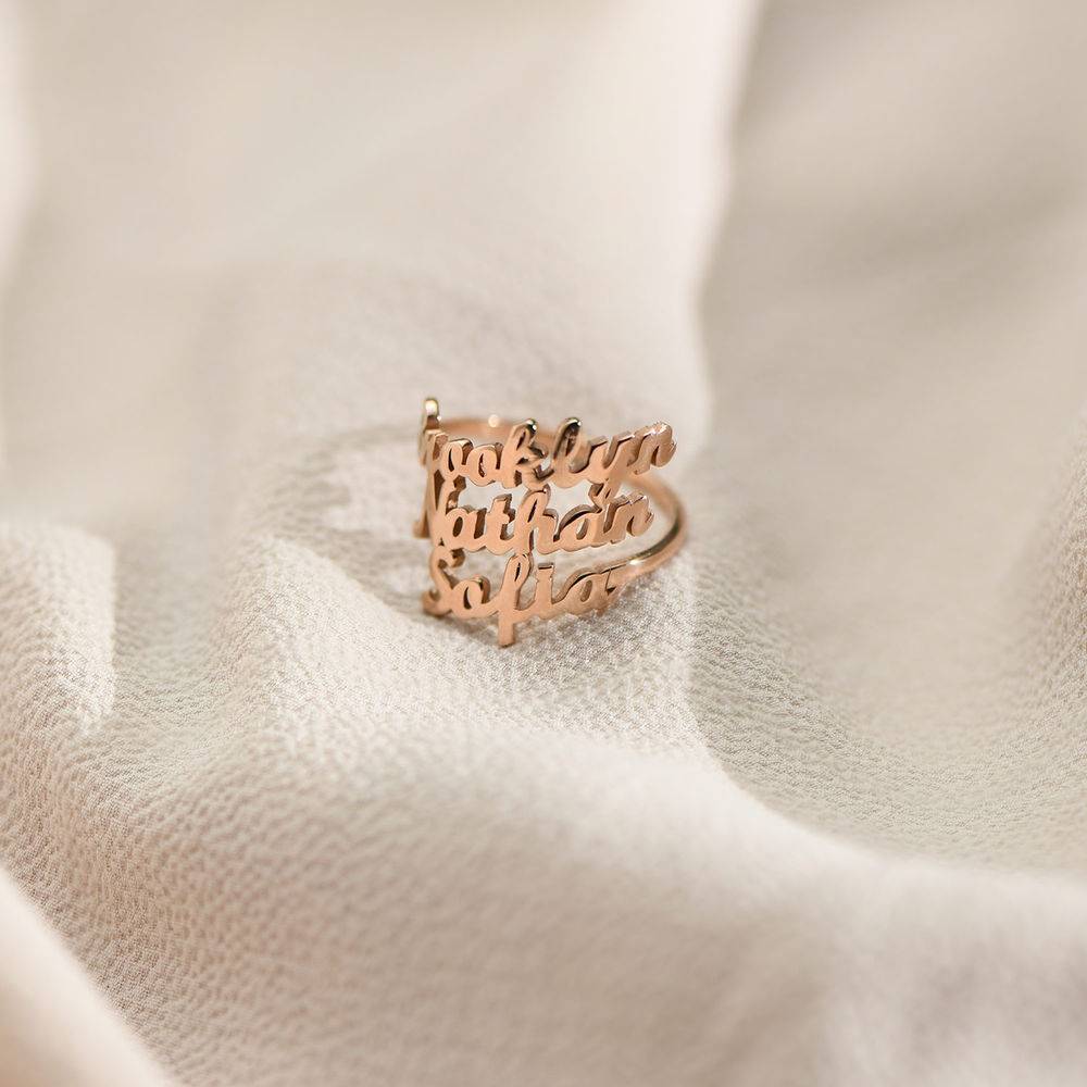 Three’s a Charm Name Ring - Rose Gold Plated-3 product photo