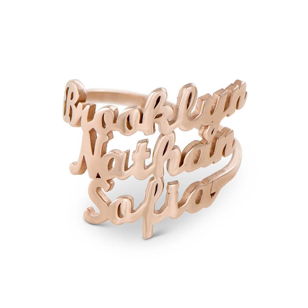 Three’s a Charm Name Ring - Rose Gold Plated-1 product photo