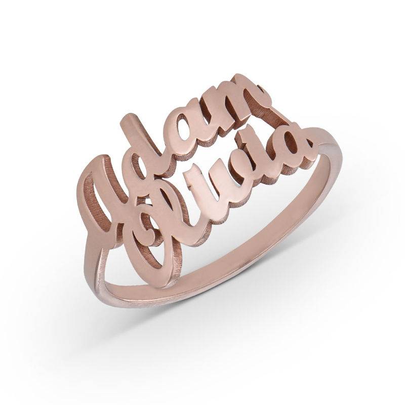 Two is Better Than One Name Ring - Rose Gold Plated-1 product photo