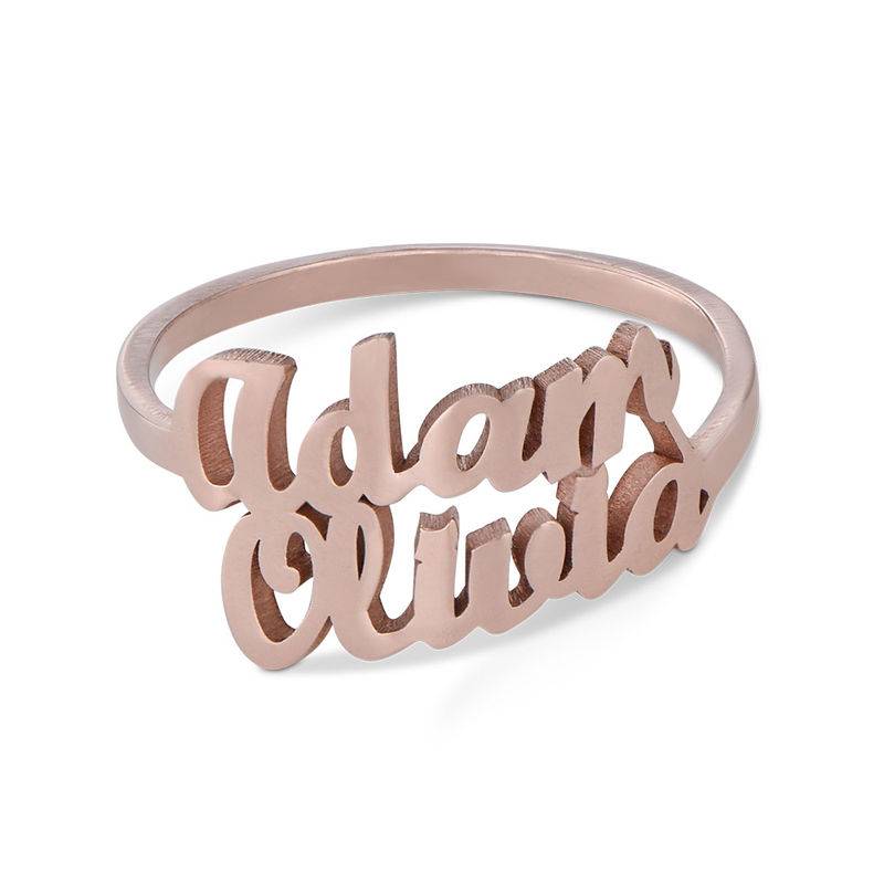 Two is Better Than One Name Ring - Rose Gold Plated-2 product photo