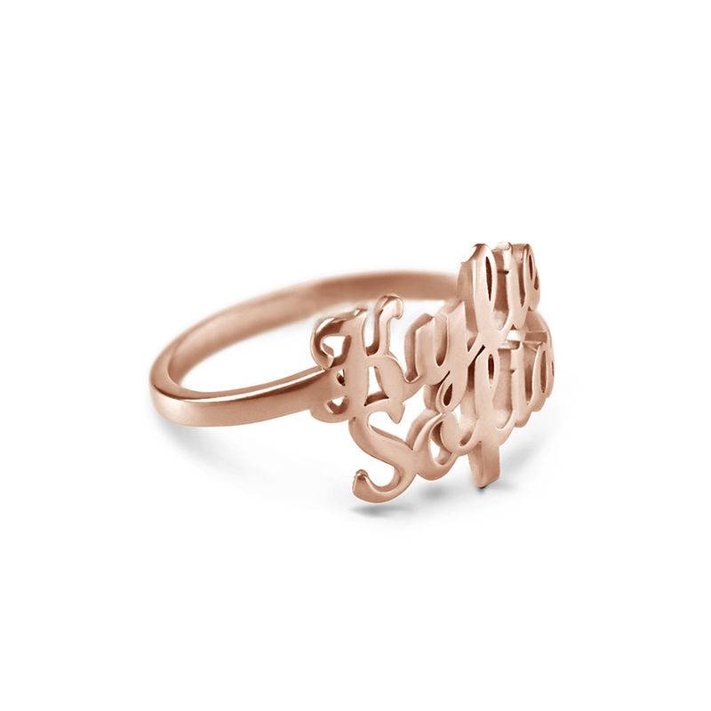 Two is Better Than One Name Ring - Rose Gold Plated-3 product photo