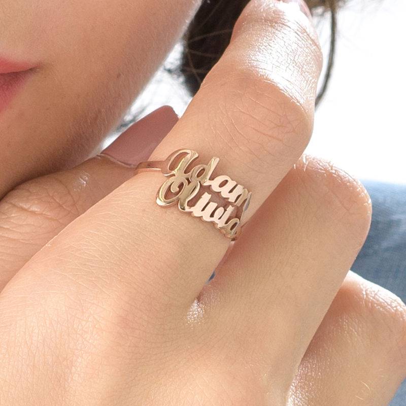 Two is Better Than One Name Ring - Rose Gold Plated-5 product photo